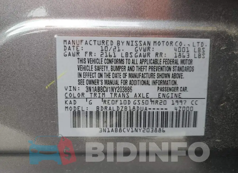 3N1AB8CV1NY203886 Photo# 13