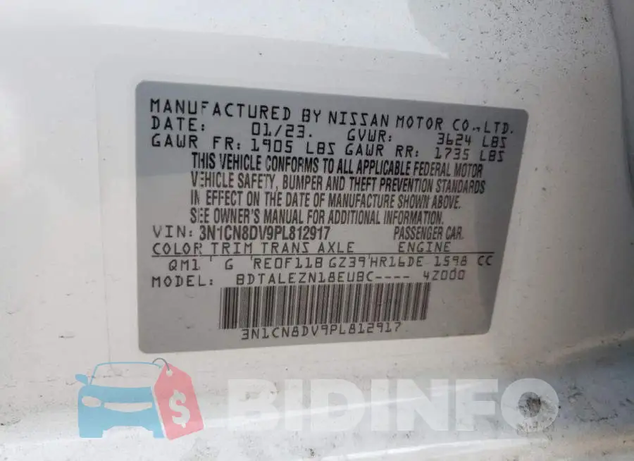 3N1CN8DV9PL812917 Photo# 12