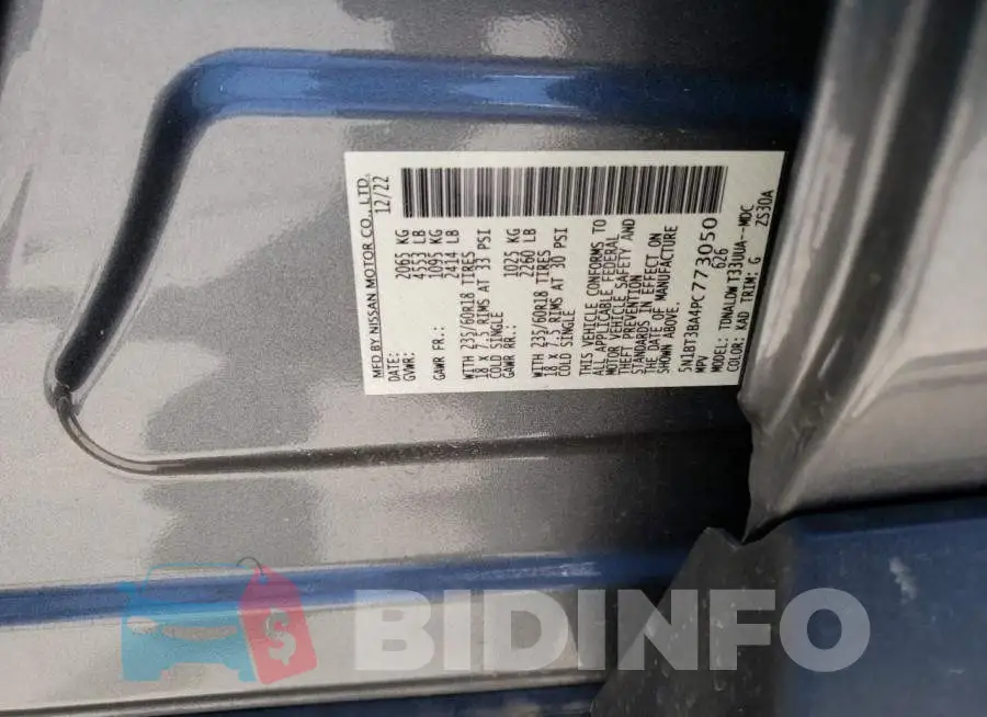 5N1BT3BA4PC773050 Photo# 12