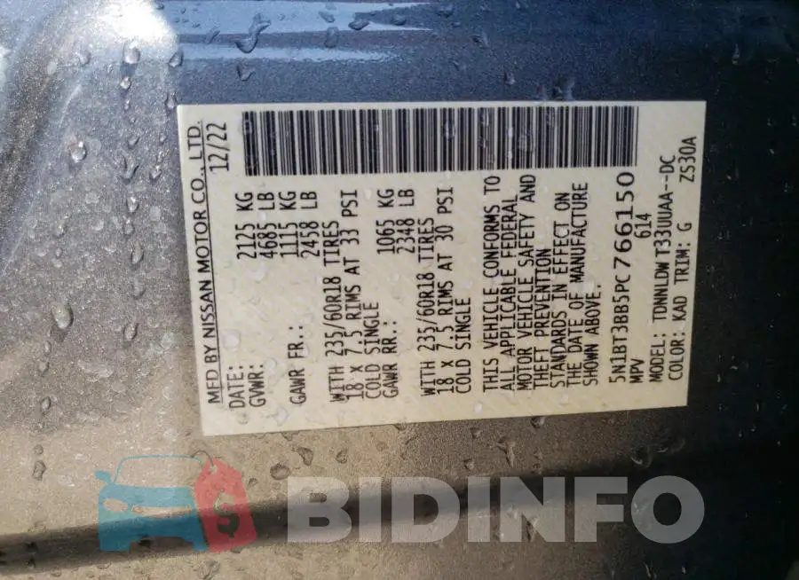 5N1BT3BB5PC766150 Photo# 12