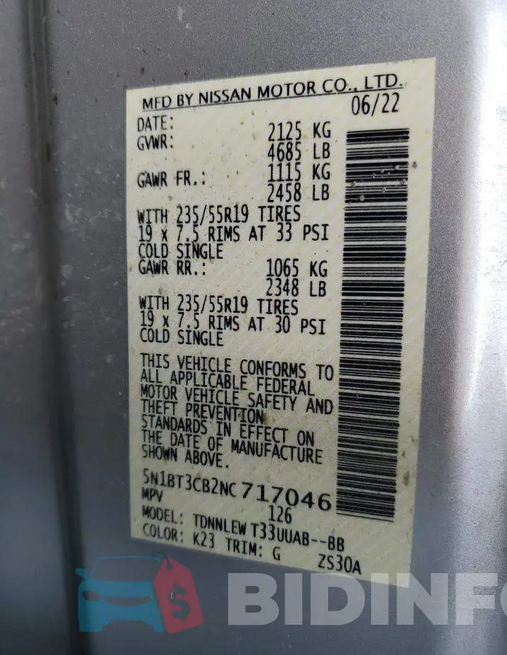 5N1BT3CB2NC717046 Photo# 12
