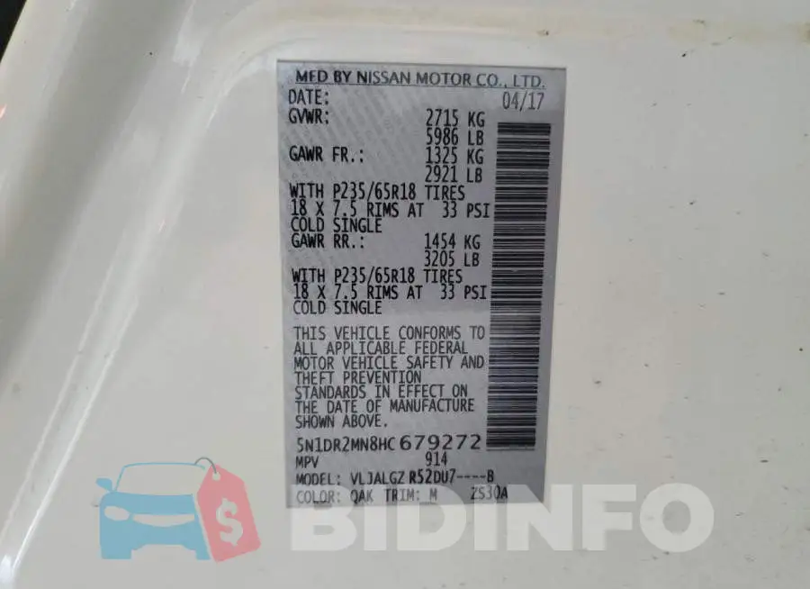 5N1DR2MN8HC679272 Photo# 12
