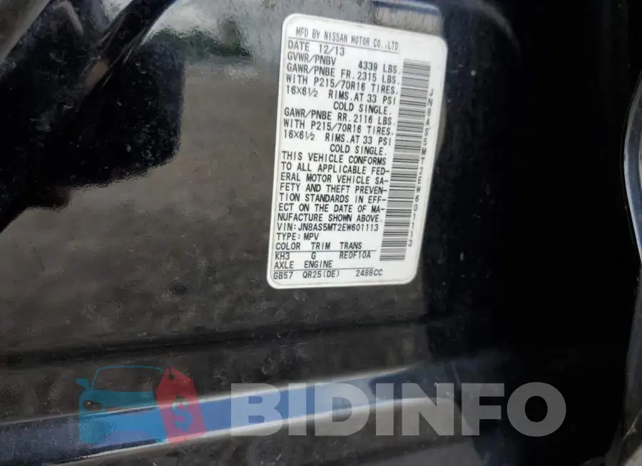 JN8AS5MT2EW601113 Photo# 13