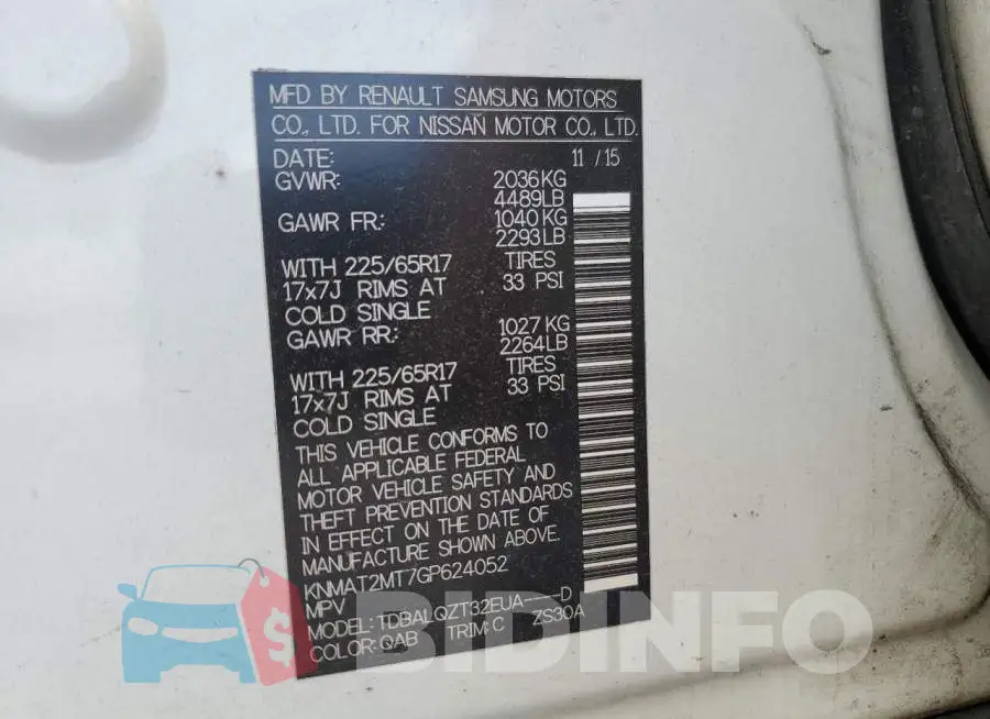 KNMAT2MT7GP624052 Photo# 12
