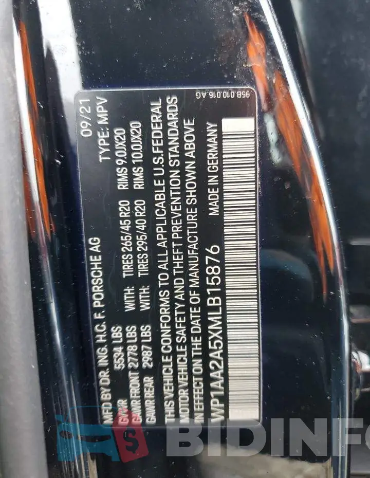 WP1AA2A5XMLB15876 Photo# 12