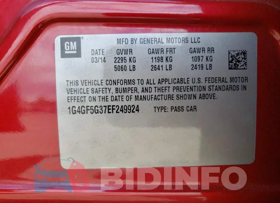 1G4GF5G37EF249924 Photo# 12
