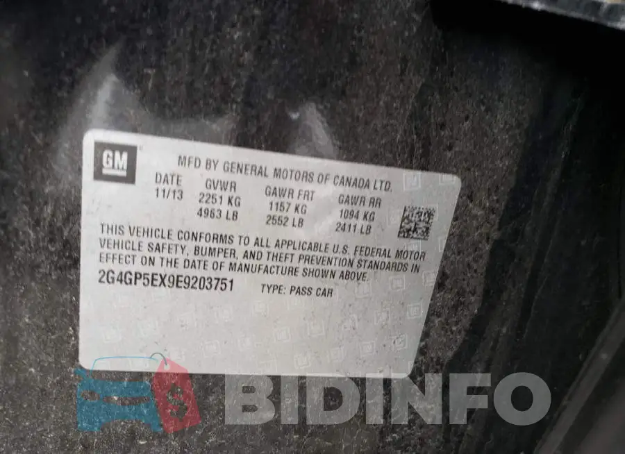 2G4GP5EX9E9203751 Photo# 12