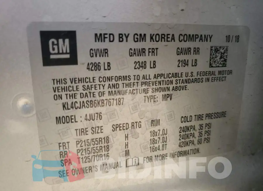 KL4CJASB6KB767187 Photo# 12