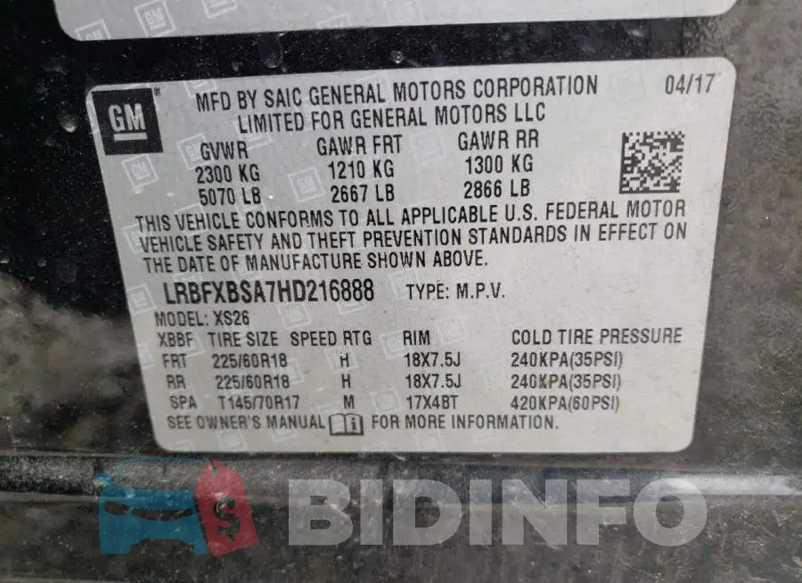 LRBFXBSA7HD216888 Photo# 14