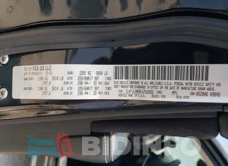 1C4PJLAB9FW762052 Photo# 13