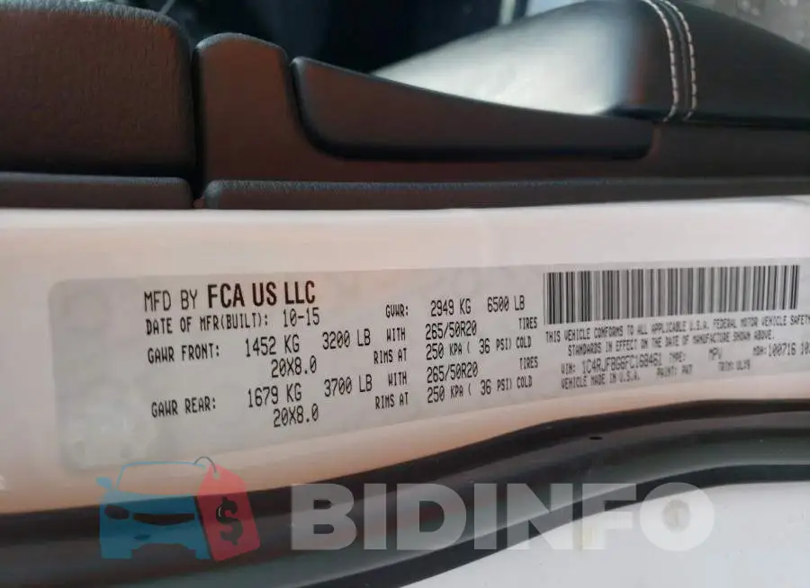 1C4RJFBG6FC168461 Photo# 14