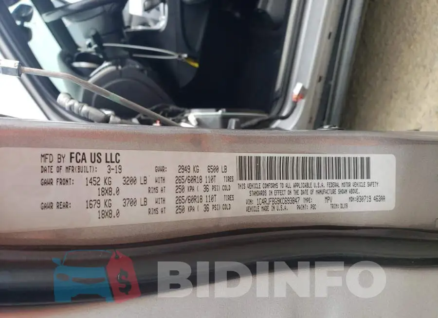 1C4RJFBG9KC693847 Photo# 13