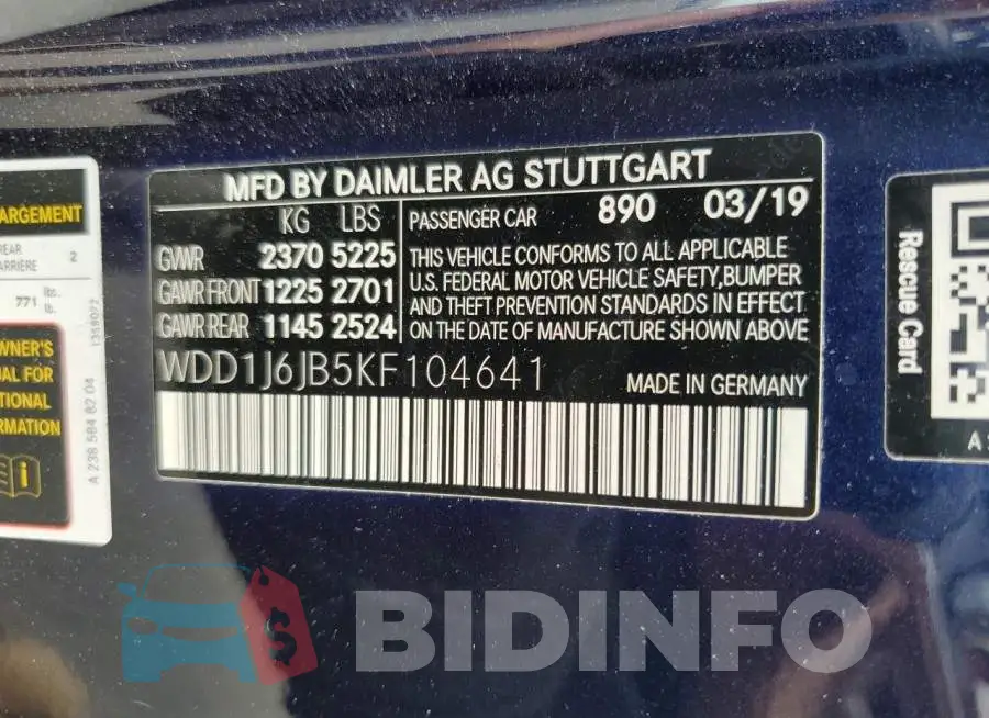 WDD1J6JB5KF104641 Photo# 12