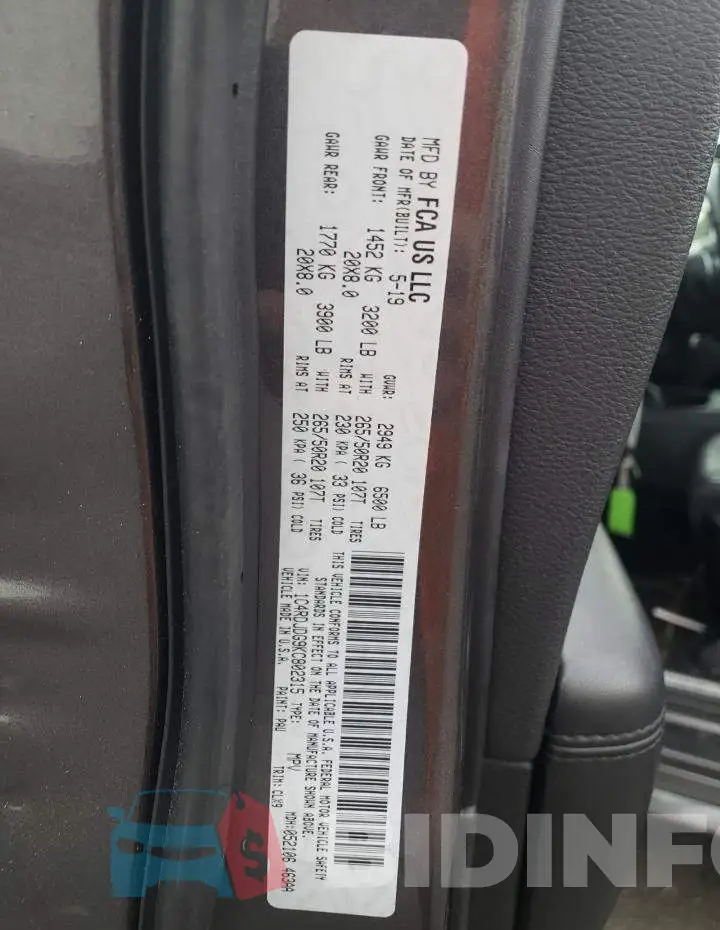 1C4RDJDG9KC802315 Photo# 13