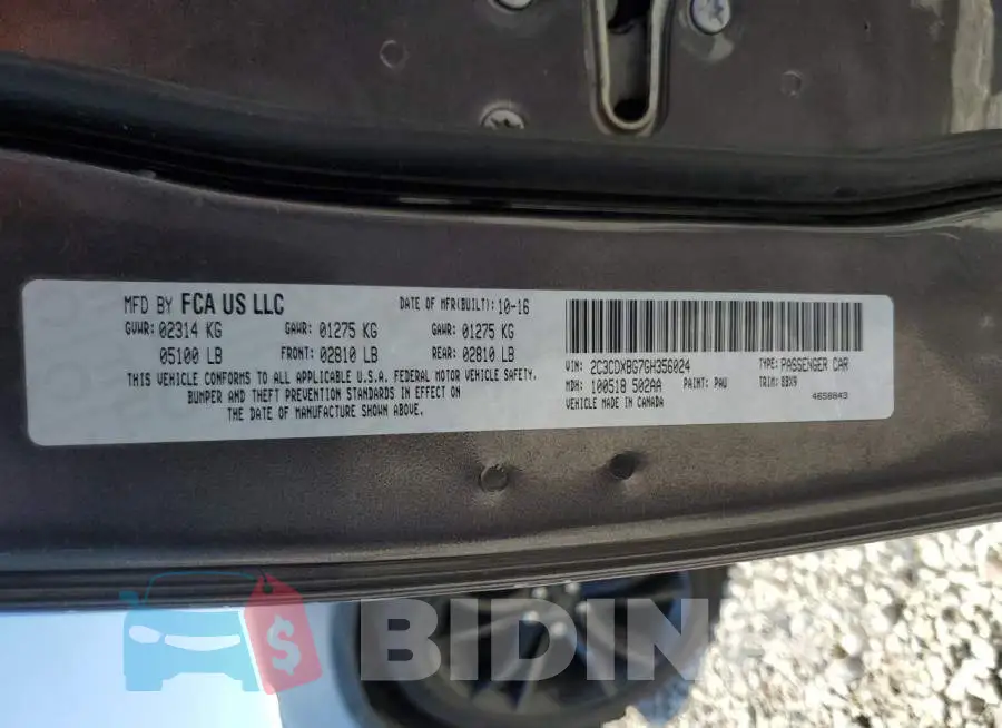 2C3CDXBG7GH356024 Photo# 12