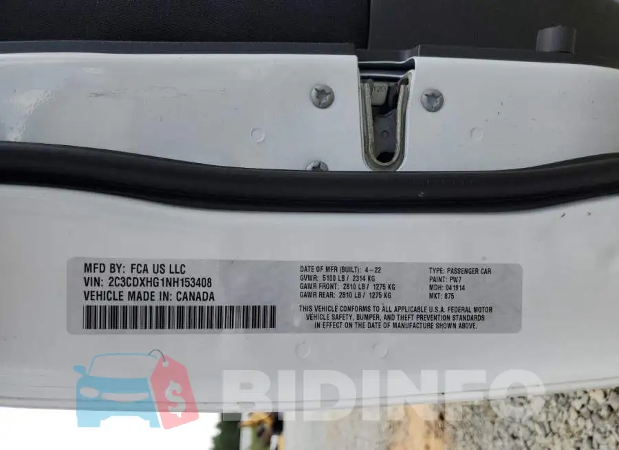 2C3CDXHG1NH153408 Photo# 13