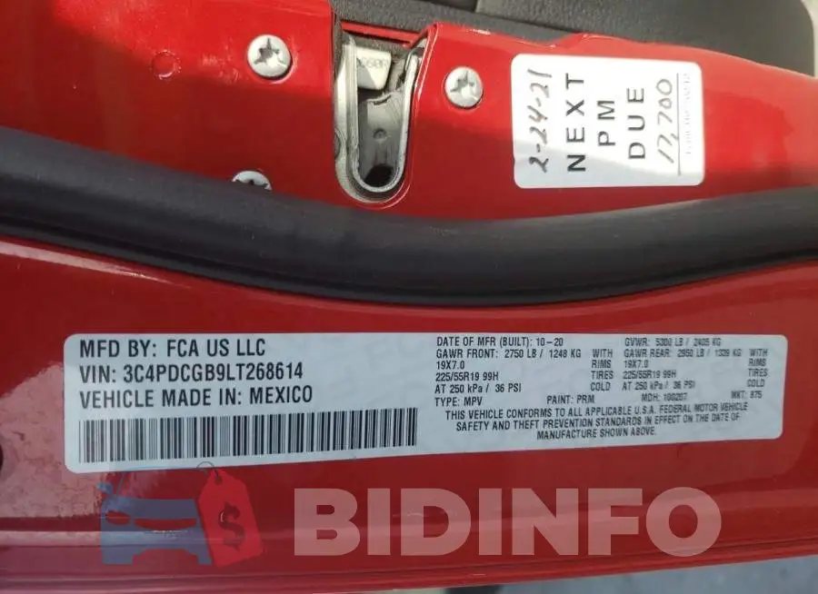 3C4PDCGB9LT268614 Photo# 13