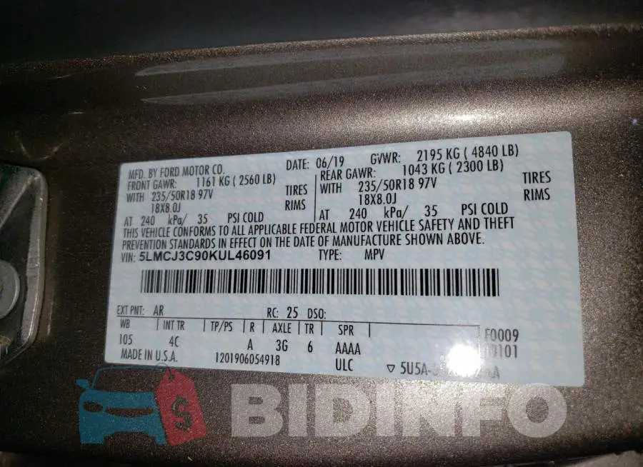 5LMCJ3C90KUL46091 Photo# 13