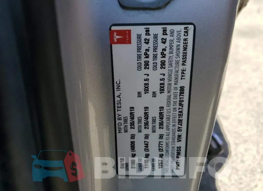 5YJ3E1EA7JF017886 Photo# 12