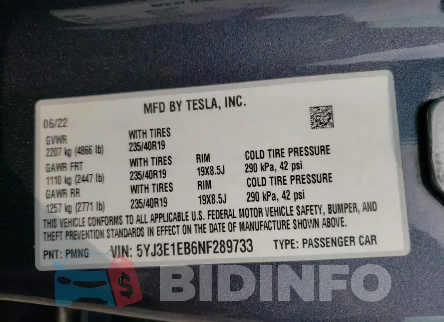 5YJ3E1EB6NF289733 Photo# 13