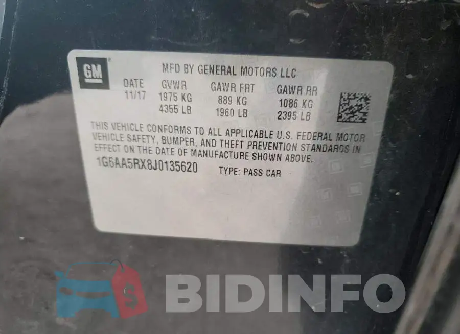 1G6AA5RX8J0135620 Photo# 12