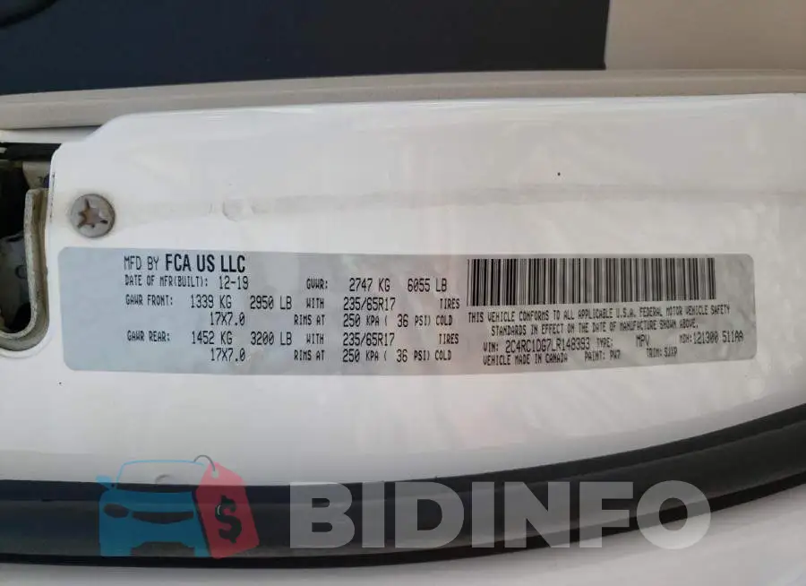 2C4RC1DG7LR148393 Photo# 14