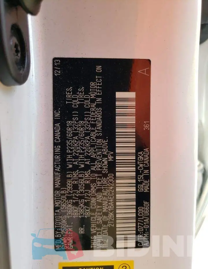 2T2BK1BA4EC242300 Photo# 13