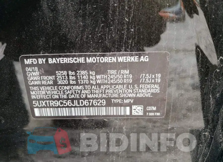 5UXTR9C56JLD67629 Photo# 14