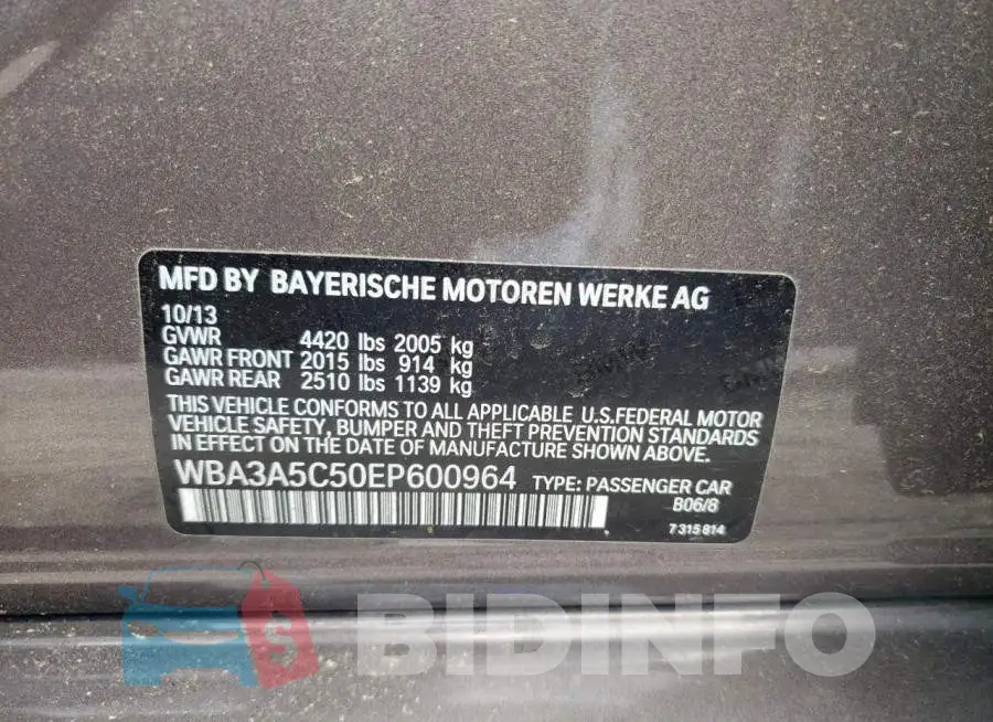 WBA3A5C50EP600964 Photo# 12