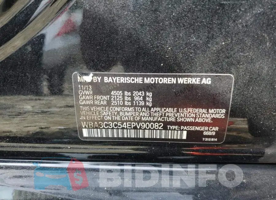 WBA3C3C54EPV90082 Photo# 12