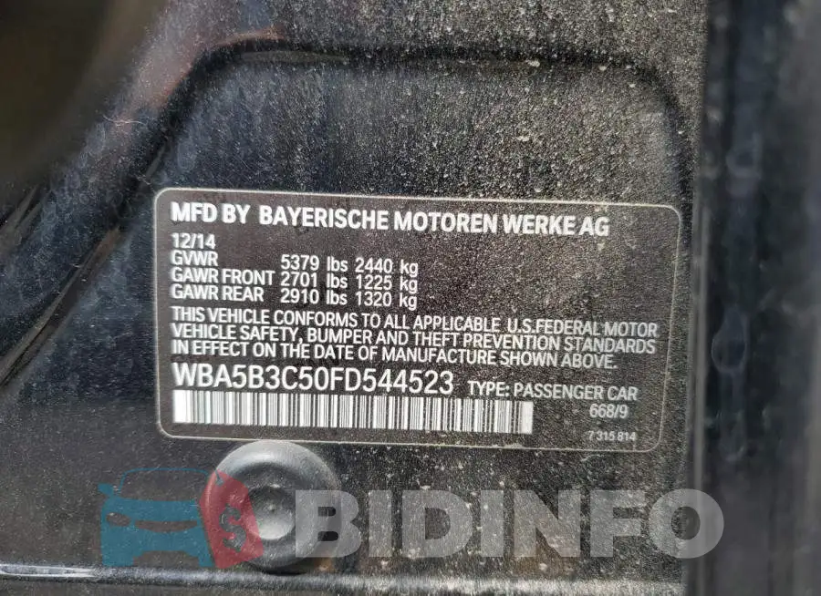 WBA5B3C50FD544523 Photo# 12