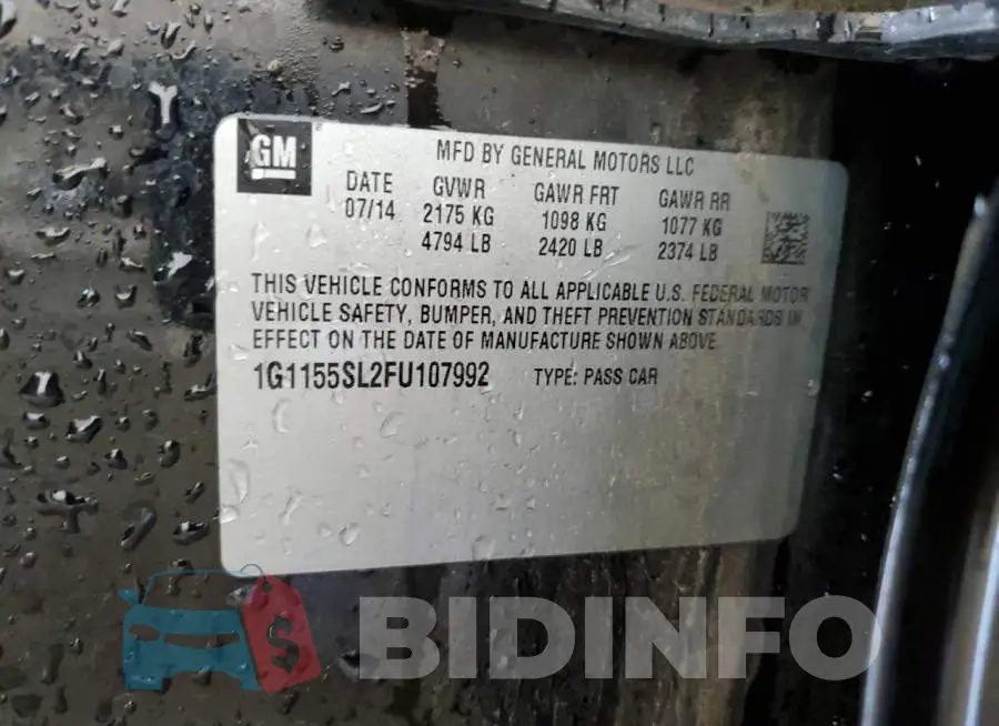 1G1155SL2FU107992 Photo# 12