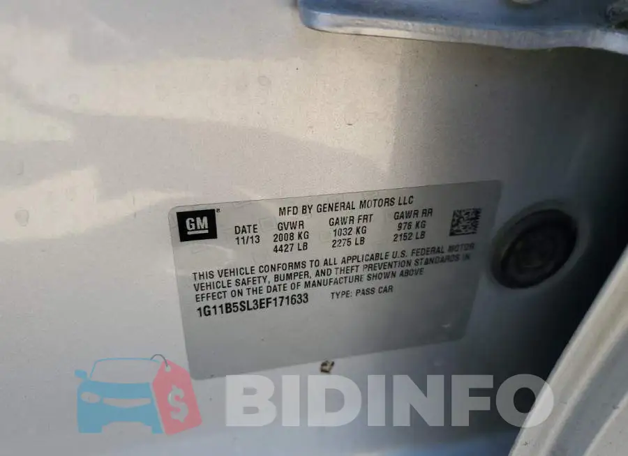 1G11B5SL3EF171633 Photo# 12