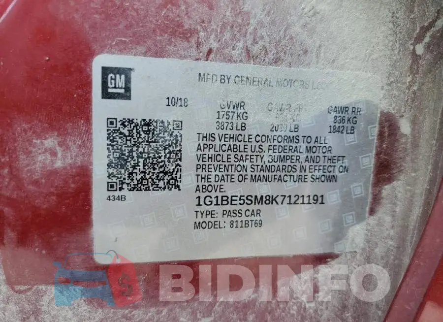 1G1BE5SM8K7121191 Photo# 12