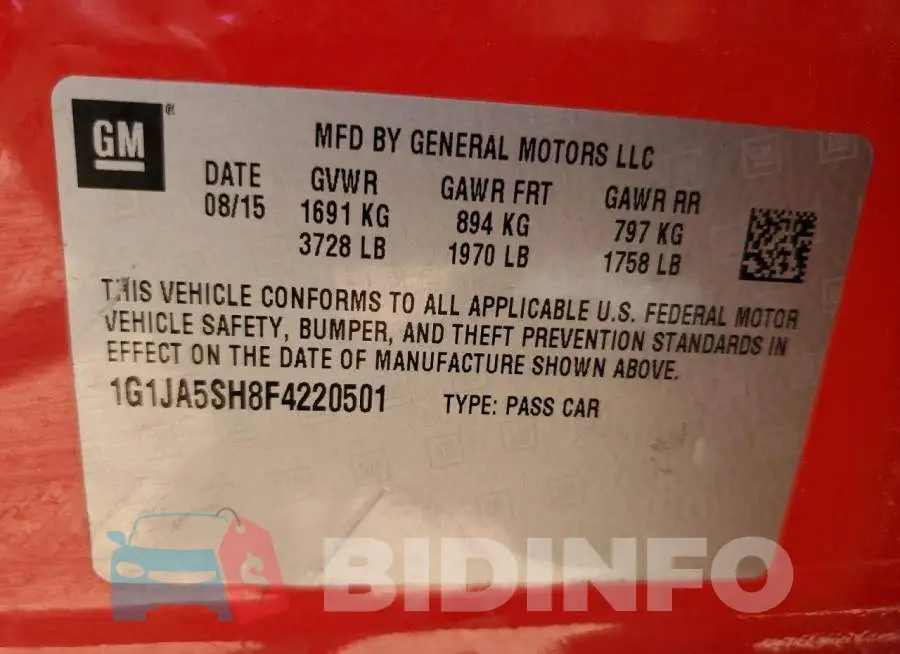 1G1JA5SH8F4220501 Photo# 12