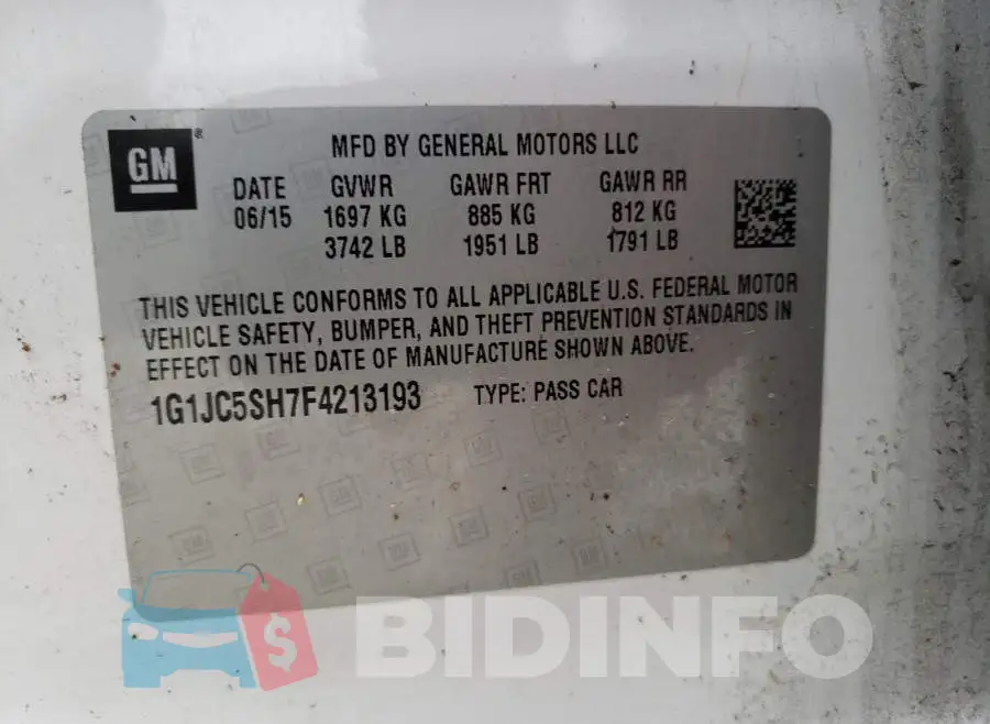 1G1JC5SH7F4213193 Photo# 10