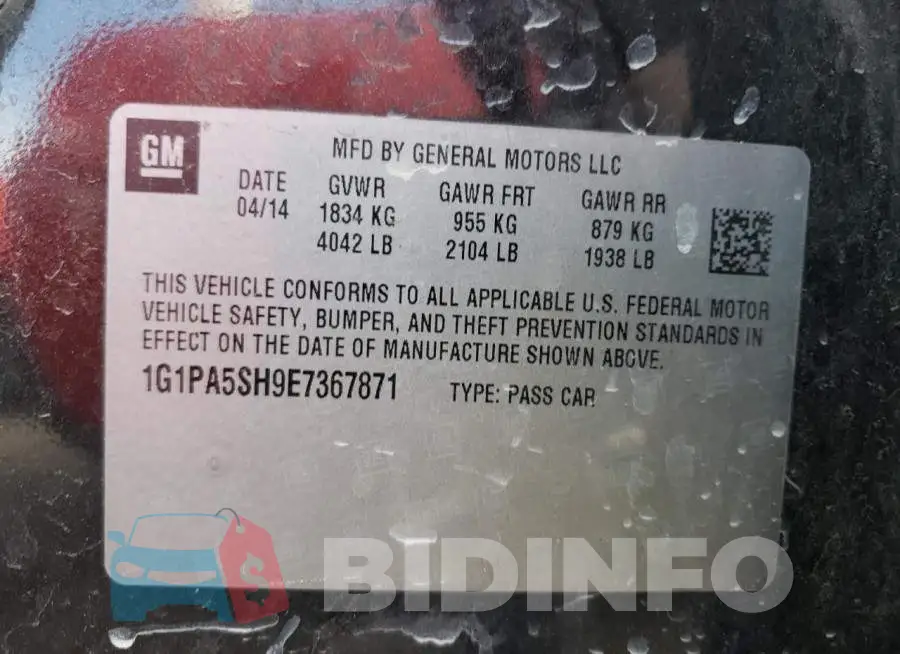 1G1PA5SH9E7367871 Photo# 12