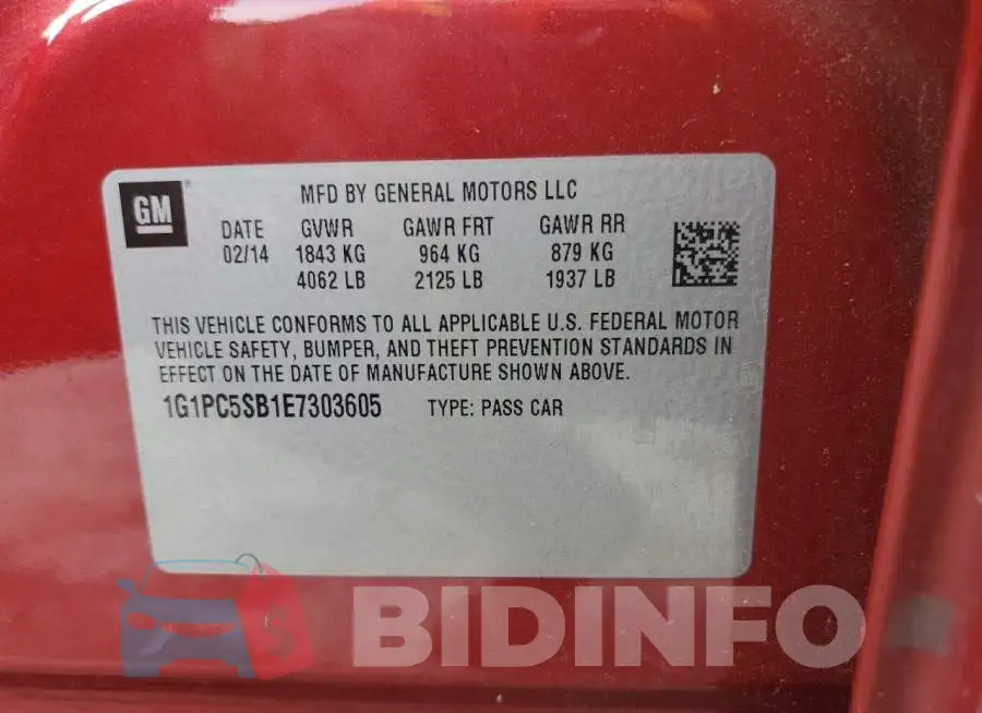 1G1PC5SB1E7303605 Photo# 12
