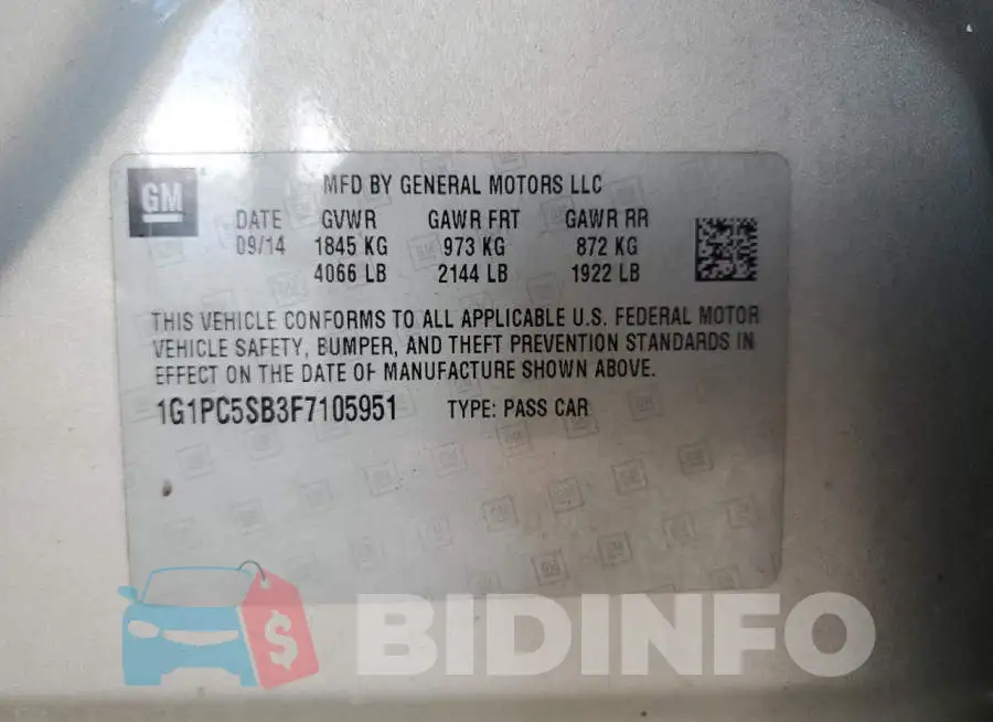 1G1PC5SB3F7105951 Photo# 12