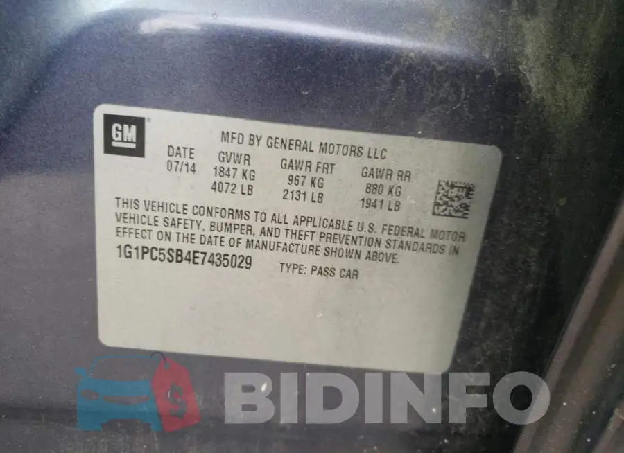 1G1PC5SB4E7435029 Photo# 12