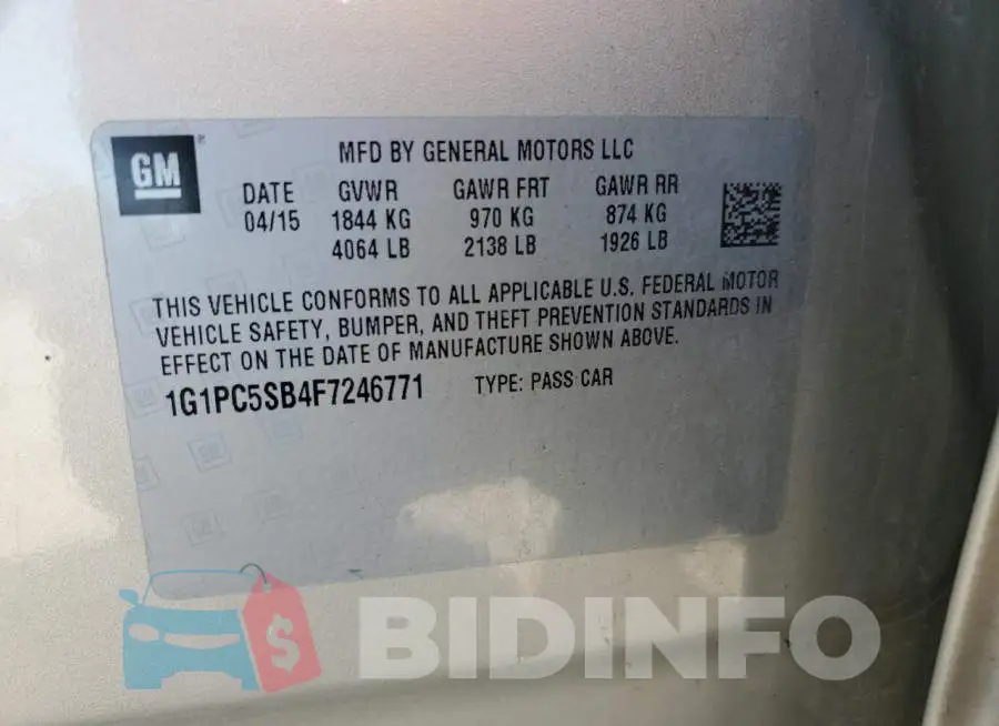1G1PC5SB4F7246771 Photo# 12