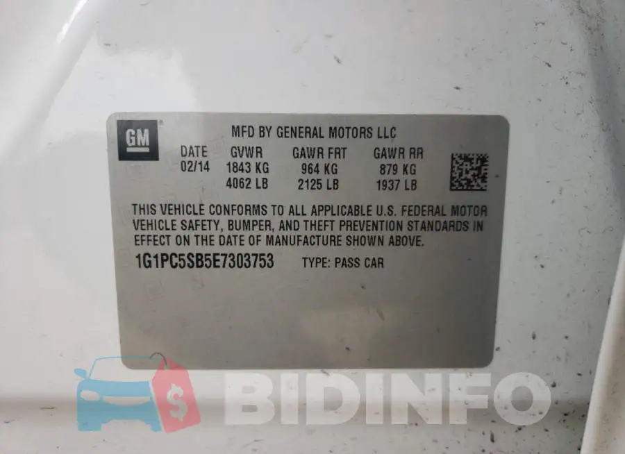 1G1PC5SB5E7303753 Photo# 13