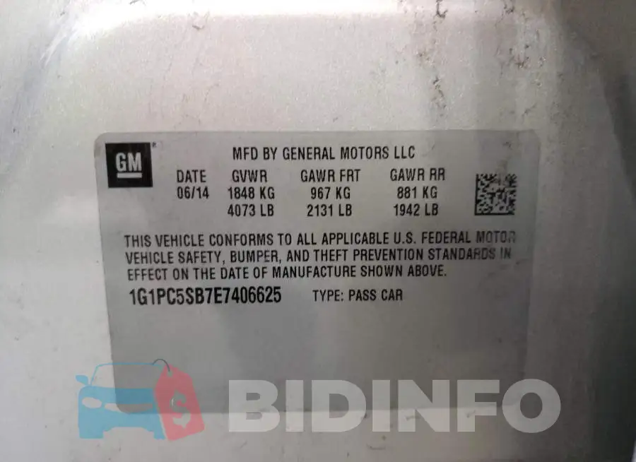 1G1PC5SB7E7406625 Photo# 12