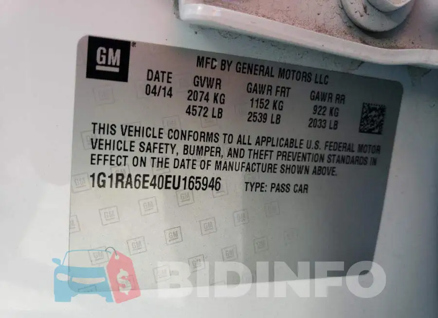 1G1RA6E40EU165946 Photo# 12