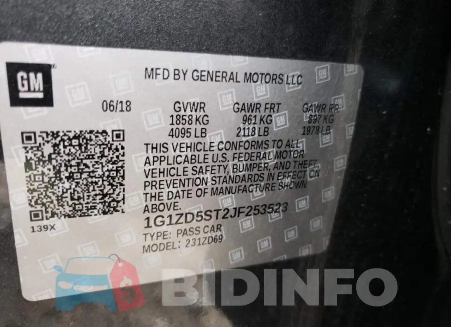 1G1ZD5ST2JF253523 Photo# 12