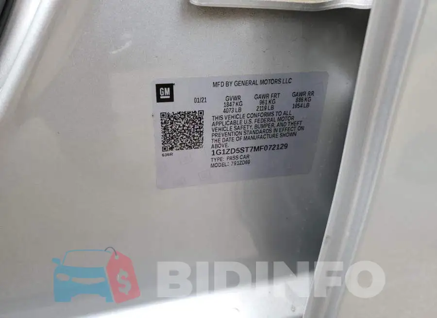 1G1ZD5ST7MF072129 Photo# 13