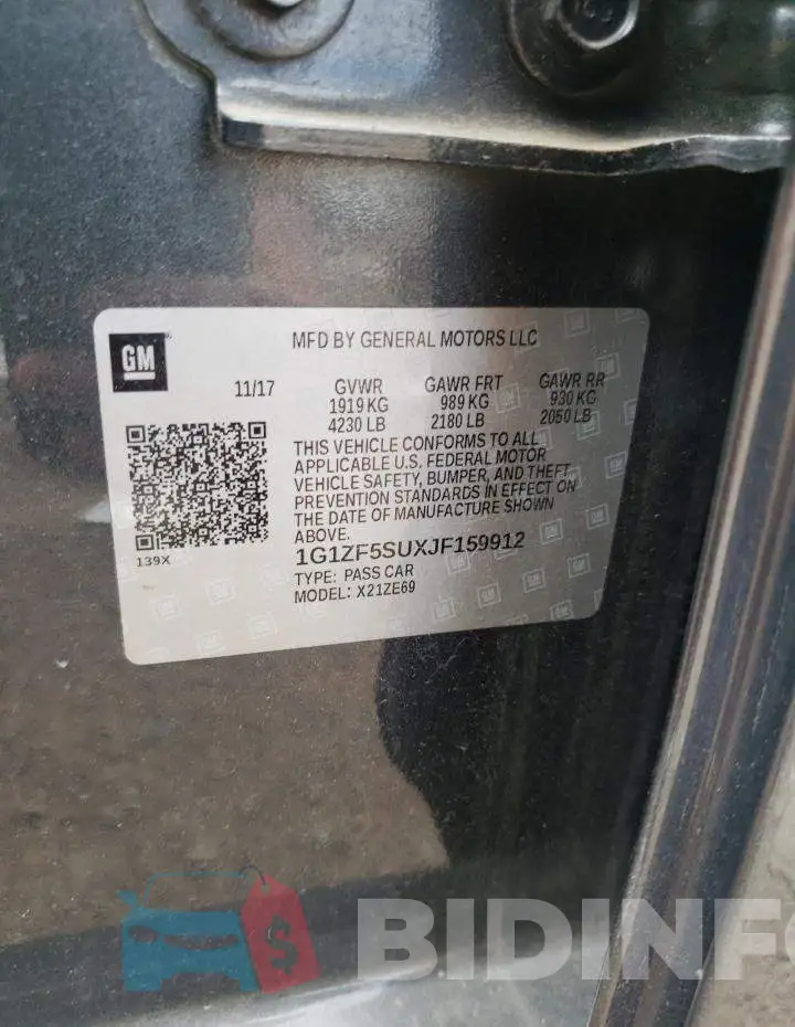 1G1ZF5SUXJF159912 Photo# 12
