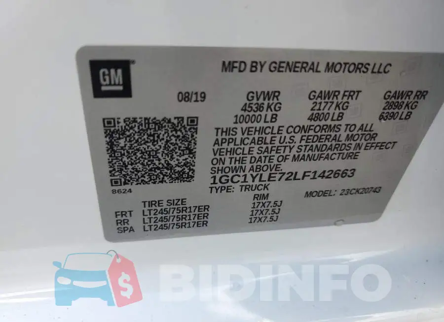 1GC1YLE72LF142663 Photo# 12