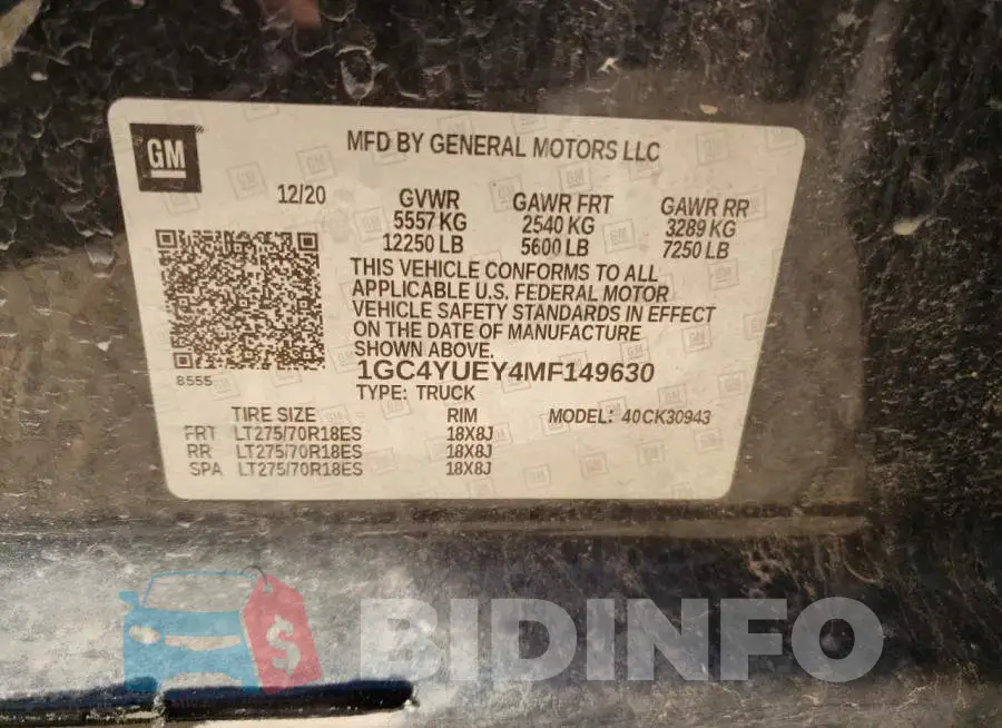 1GC4YUEY4MF149630 Photo# 10
