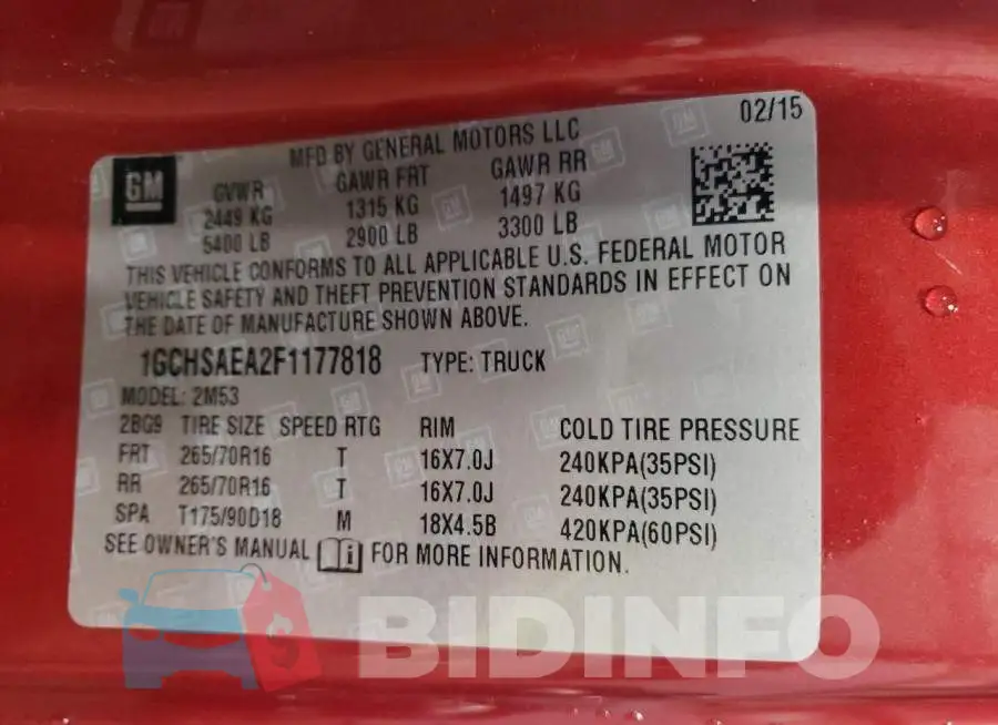 1GCHSAEA2F1177818 Photo# 12